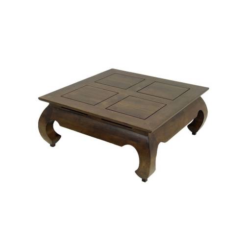 Table Basse Opium Carrée Bois Massif Chine - Exotique