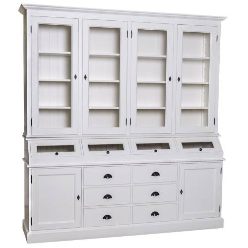 Buffet deux corps 10 tiroirs 6 portes | Pin et Chêne Riviera - Classique chic