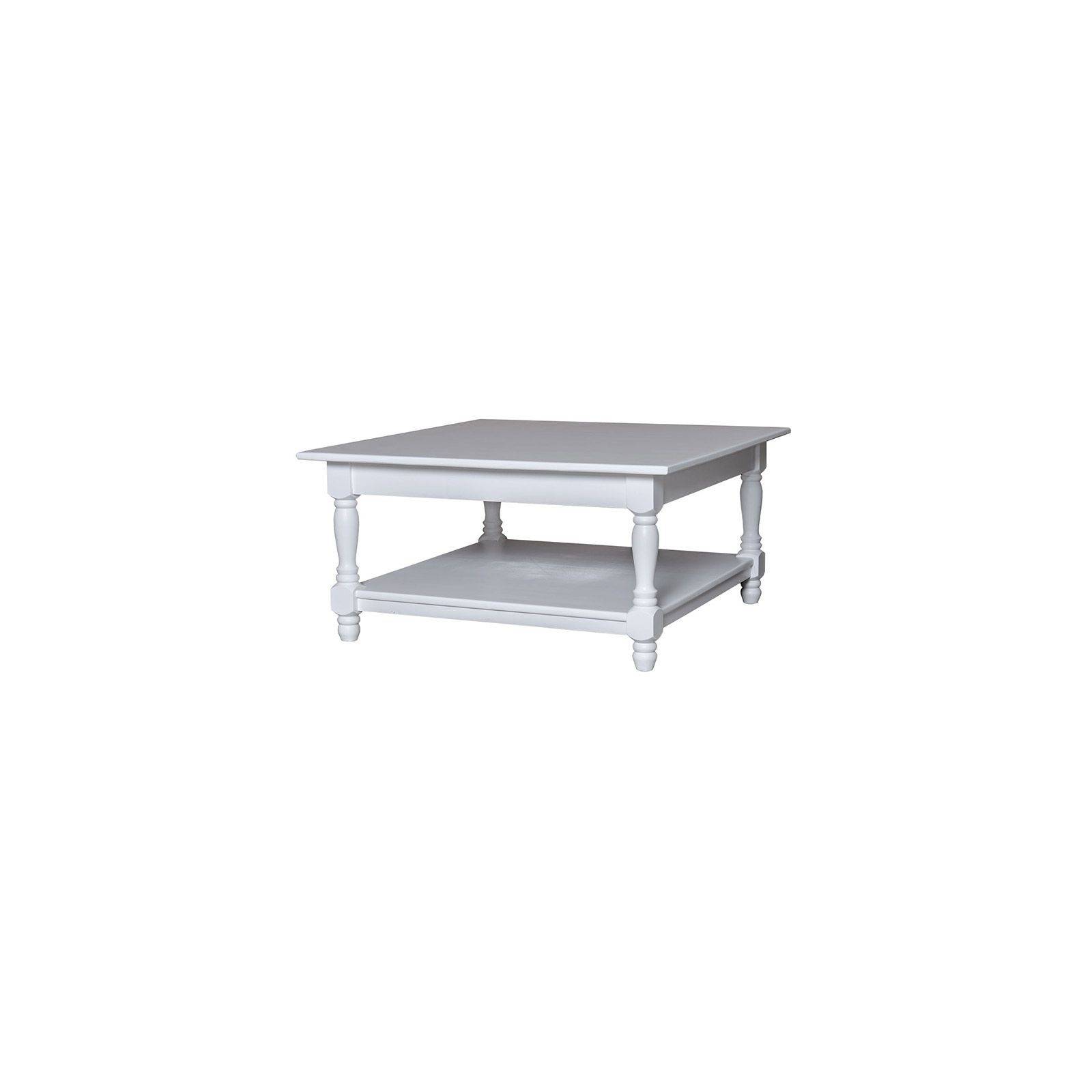 Table basse carrée romantique Riviera en pin massif | Ambiance classique chic