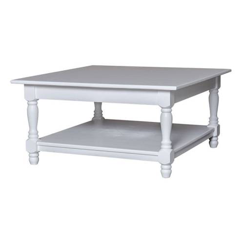 Table basse carrée romantique Riviera en pin massif | Ambiance classique chic