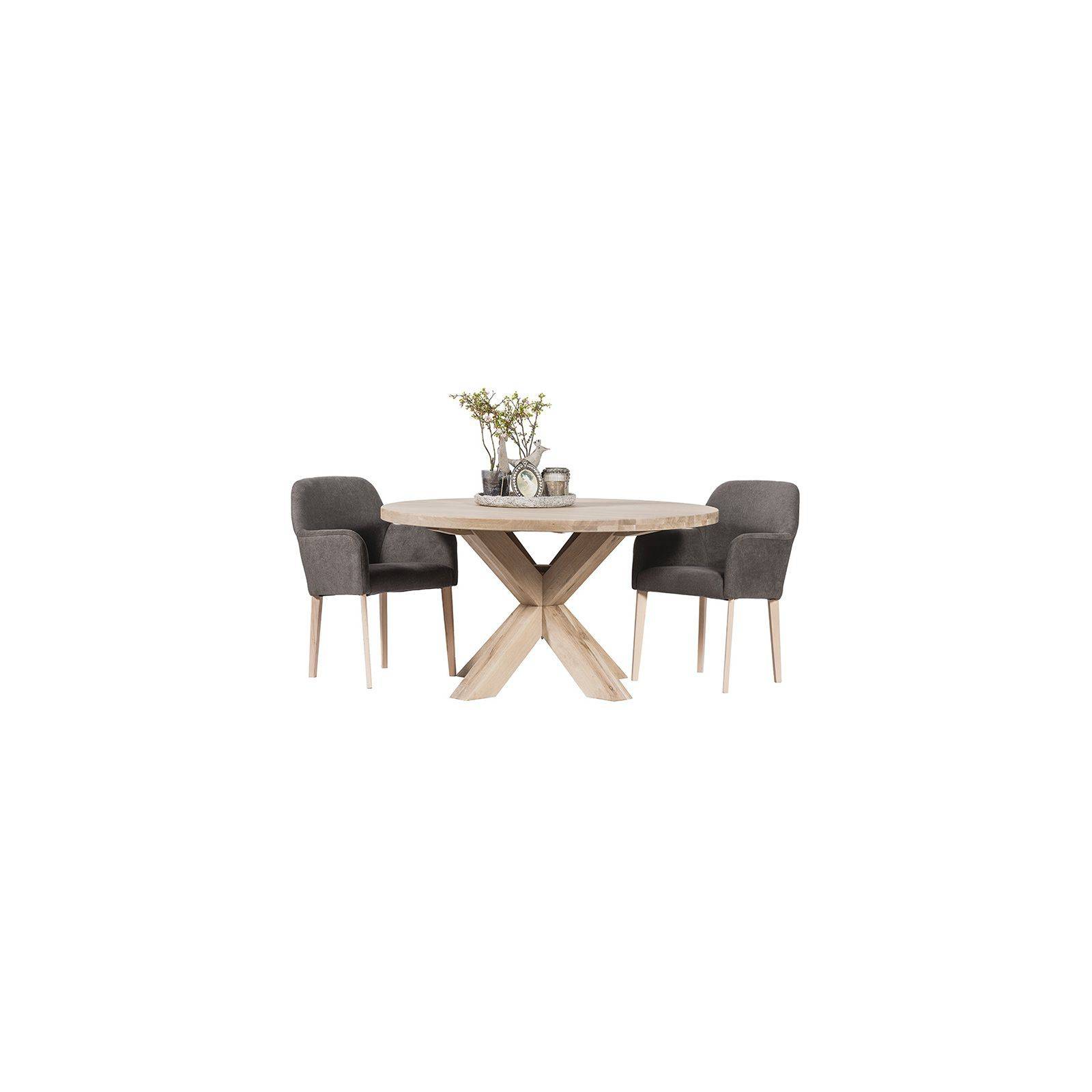 Table de salle ronde. Collection de meubles en chêne massif Séville