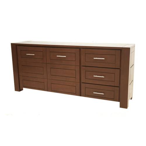Buffet Design Bois Massif Moka - Contemporain