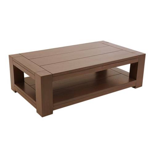 Table Basse Rectangulaire Design Bois Massif Moka - Contemporain