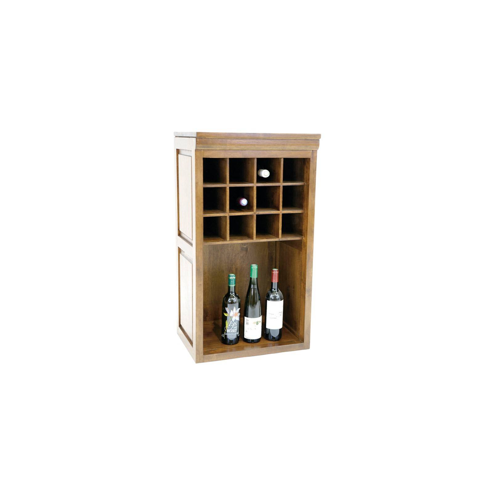 Range-bouteilles au style classique : meubles en hévéa Tradition
