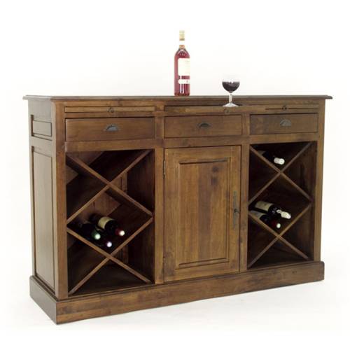 Meuble Range Bouteille Bois Massif Country - Classique chic