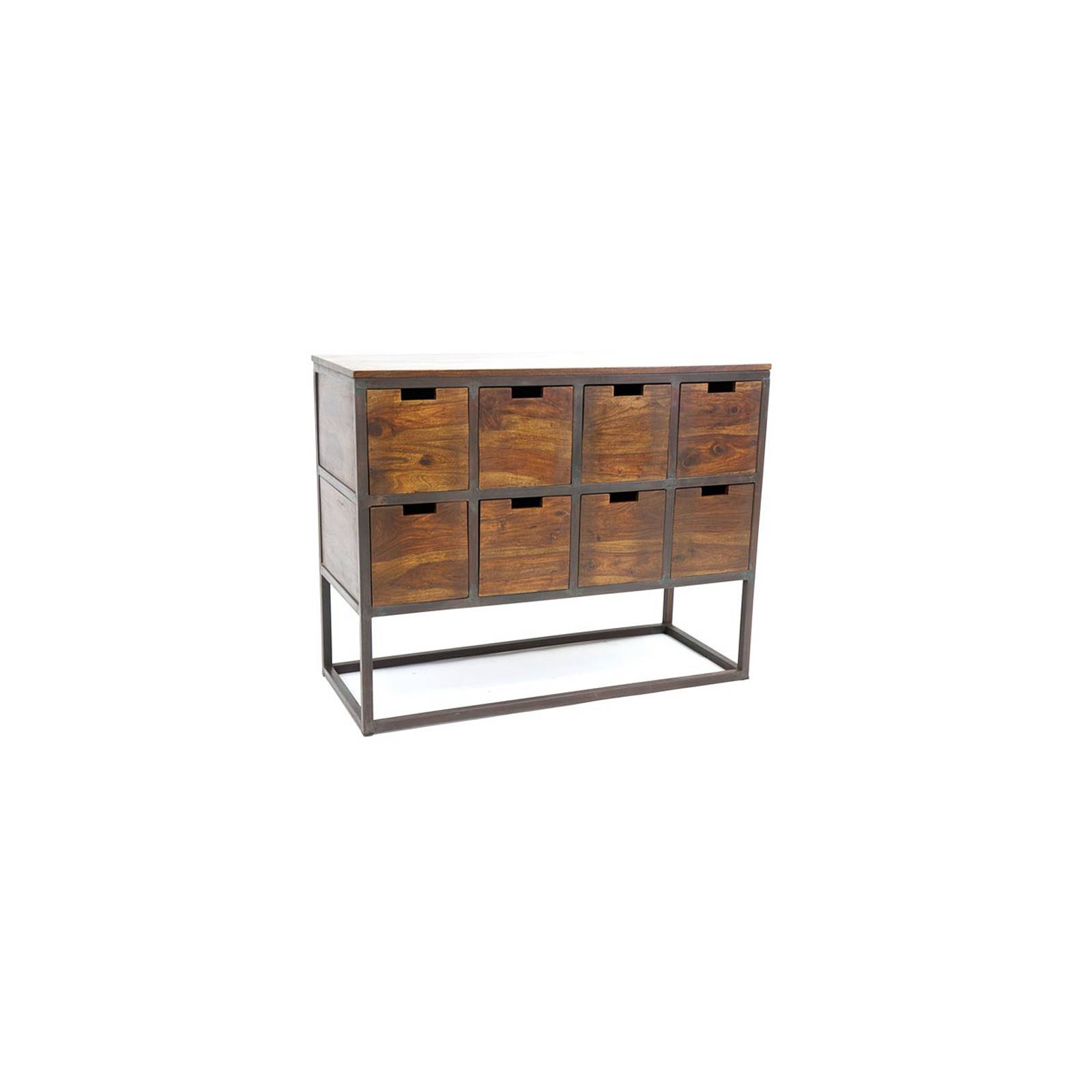 Decoration Retro Loft Commode En Fer Forge Et Palissandre
