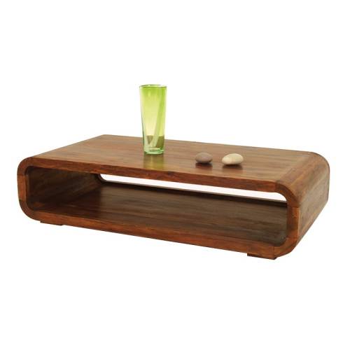 Table basse design. Meuble en bois exotique Lhassa