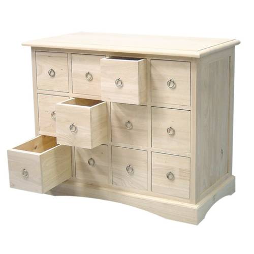 Commode 12 Tiroirs Bois Massif Tradition - Exotique