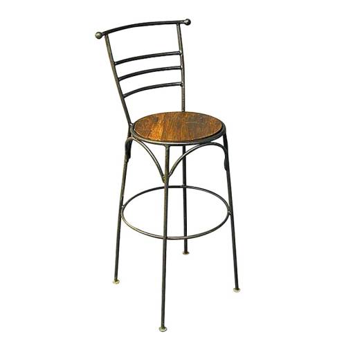 Tabouret de bar Fer forgé et palissandre