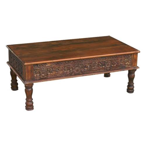 Table basse indienne sculptée New Delhi 