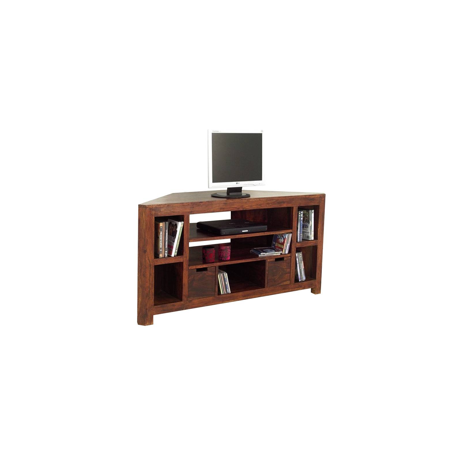Meuble Tv d'Angle Tiroirs Palissandre Zen - meubles bois exotique