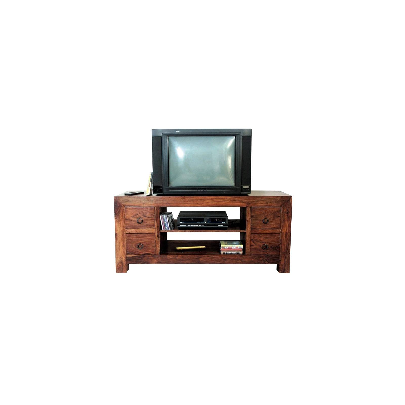 Meuble Tv Tiroirs Palissandre Zen - meubles bois exotique