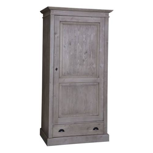 Armoire penderie 1 porte Riviera en pin ou chêne massif : Mobilier tendance charme