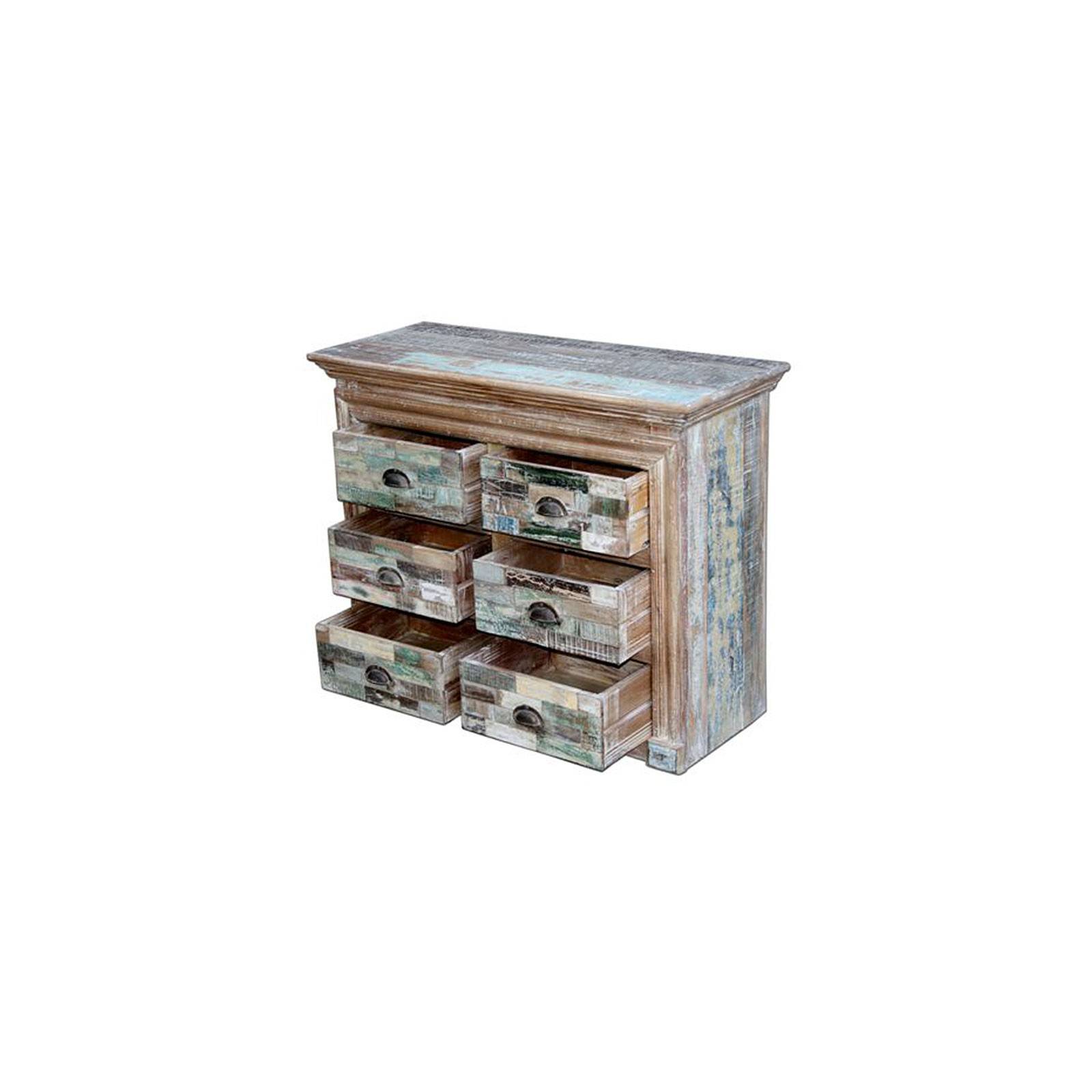 Commode colorée Cuba. Décoration en bois recyclé