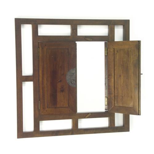 Miroir Fenêtre Bois Massif Chine - Exotique