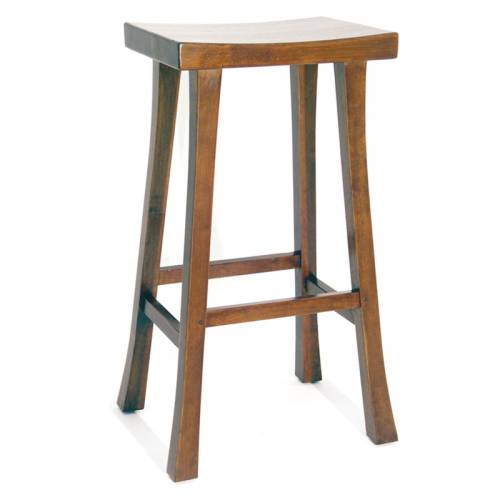 Tabouret de bar en bois exotique - Hévéa Chine - Exotique