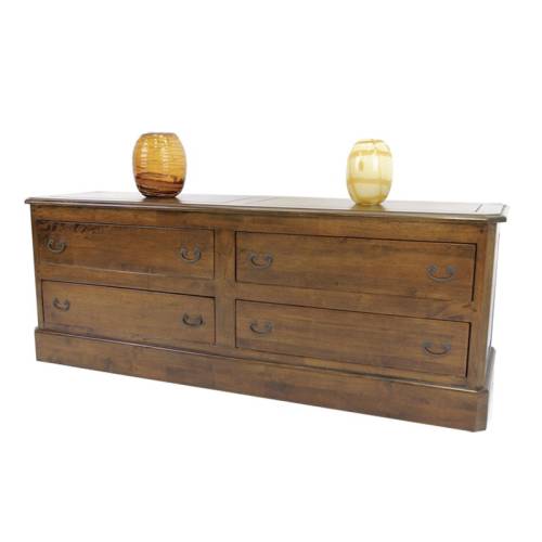Commode Basse Bois Massif Tradition - Exotique