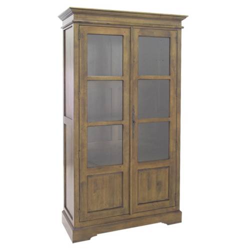 Vitrine Design Bois Massif Tradition - Exotique