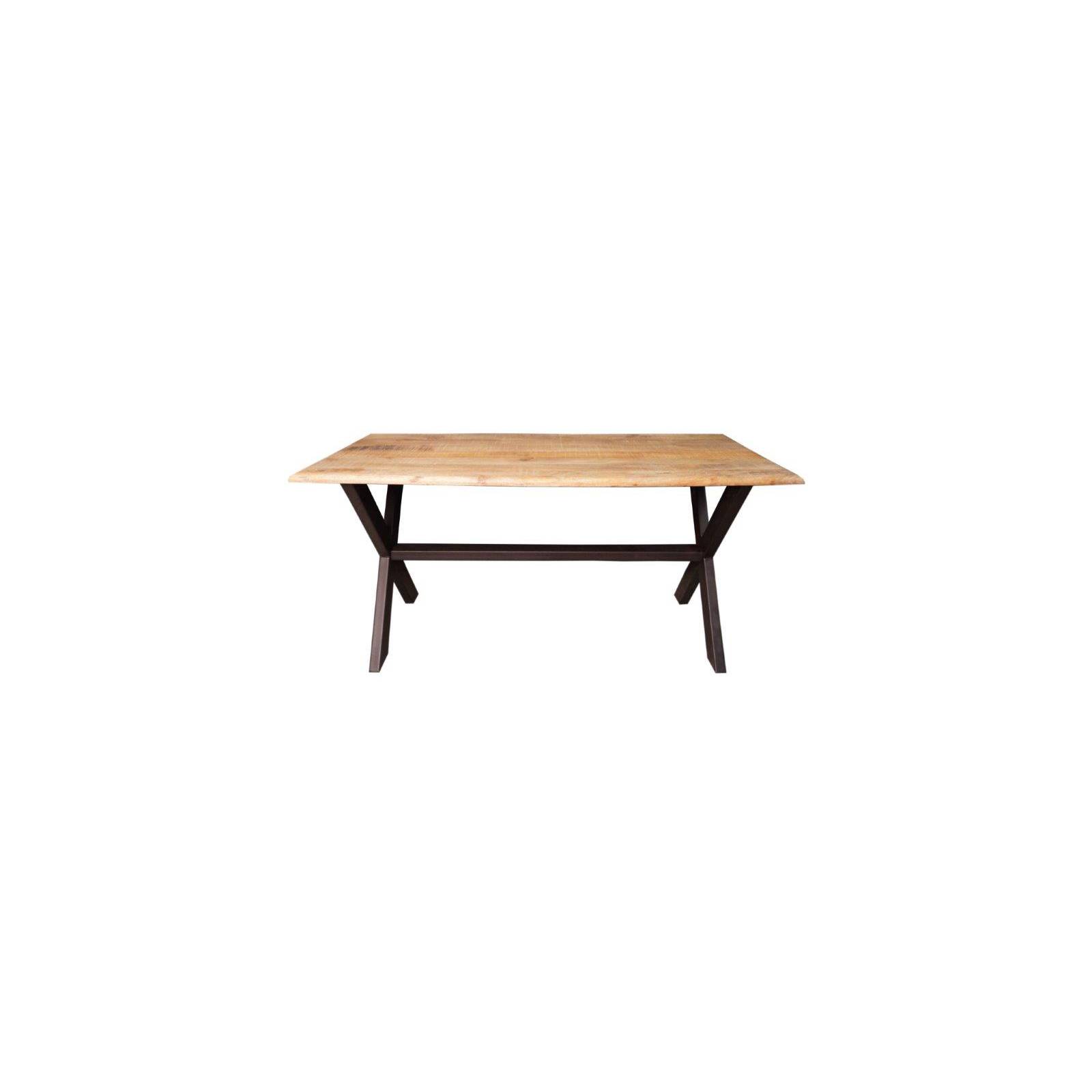 Table de salle vintage en fer forgé et bois massif. Collection Manguier Fabric