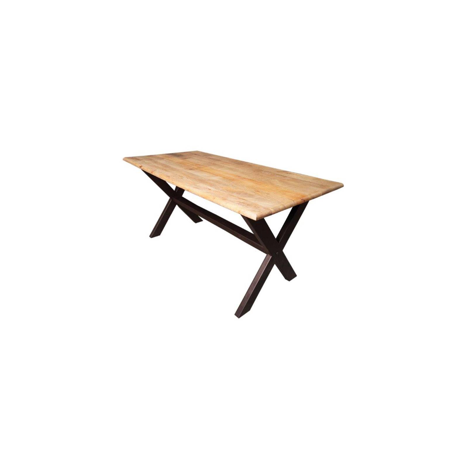 Table d'atelier en bois exotique et fer forgé Fabric
