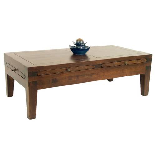 Table Basse Extensible Bois Massif Oméga - Contemporain