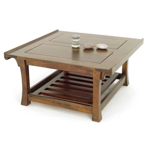 Table Basse Carrée Bois Massif Chine - Exotique