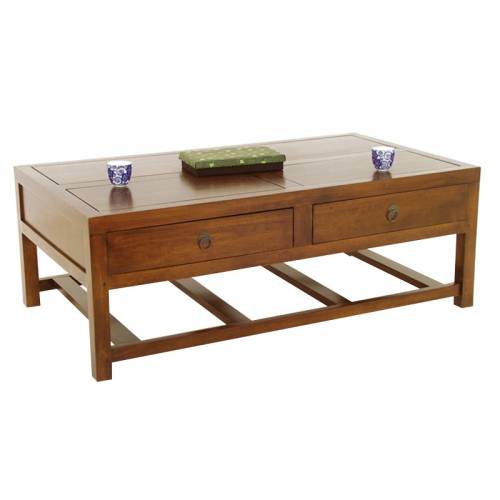 Table Basse Avec Tiroirs Bois Massif Chine - Exotique