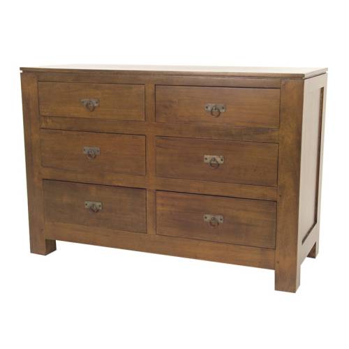 Commode 6 Tiroirs Bois Massif Oméga - Contemporain
