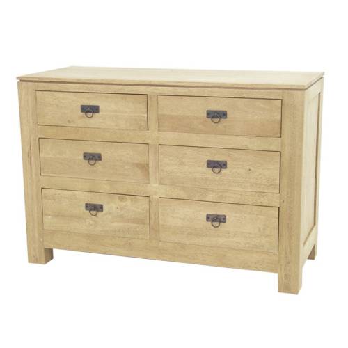 Commode 6 Tiroirs Bois Massif Oméga - Contemporain