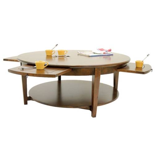 Table Basse Ronde Extensible Bois Massif Tradition - Classique chic