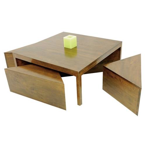 Table basse et ses quatres tabourets design Omega 