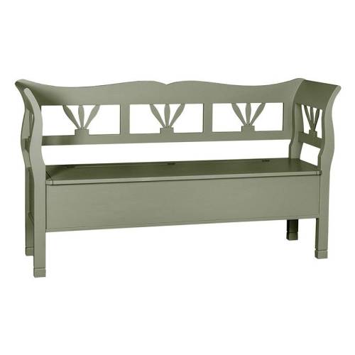 Banc coffre GM Riviera en bois massif - meuble de style romantique - parfait pour un entrée