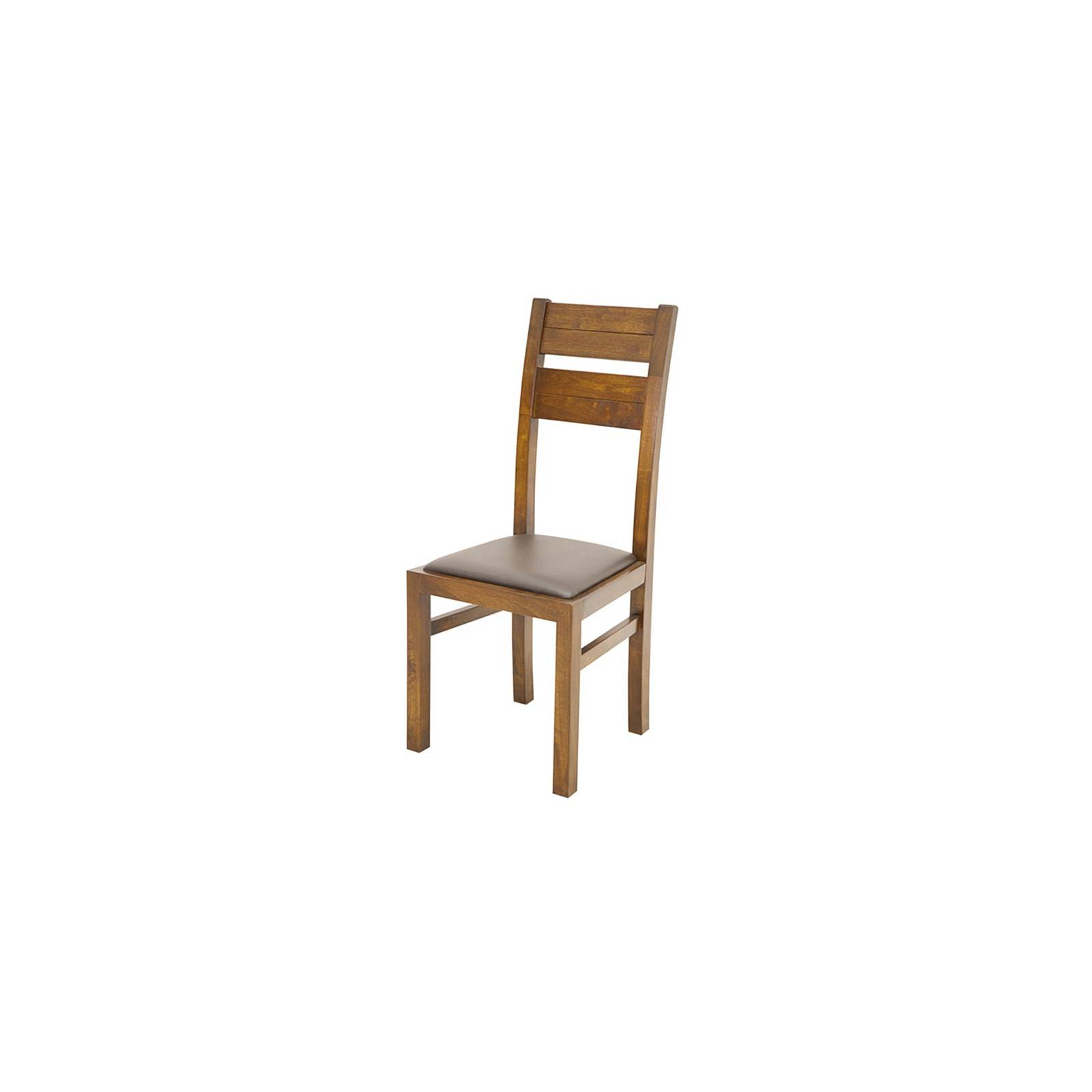 Chaise en bois exotique et cuir bycast Broadway 