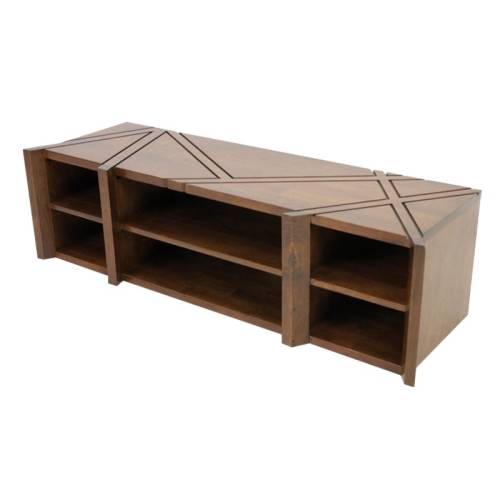 Meuble TV Design Bois Massif Oméga - Contemporain