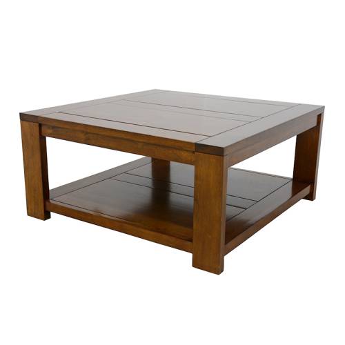 Table Basse Carrée Avec Rangement Bois Massif Broadway - Contemporain
