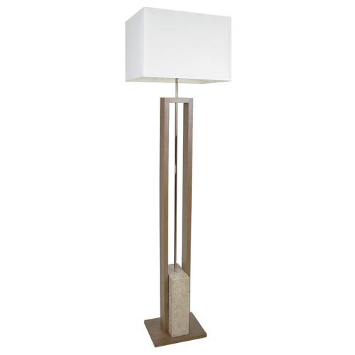 Lampadaire en marbre et bois au style design Stone Q