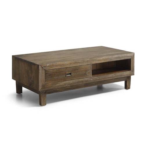 Table basse en bois exotique au style africain. Collection Terranova 