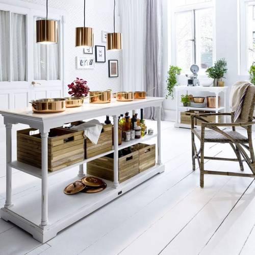 Console Blanche GM Florence Acajou - Classique chic