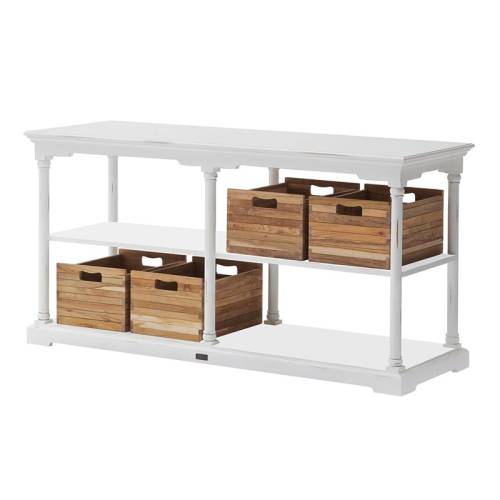 Grande console blanche Florence au style classique