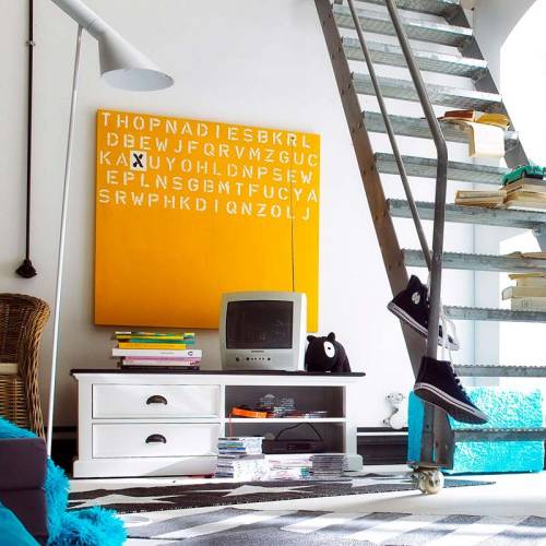 Salon tendance avec le meuble Tv Torini Ébène Acajou