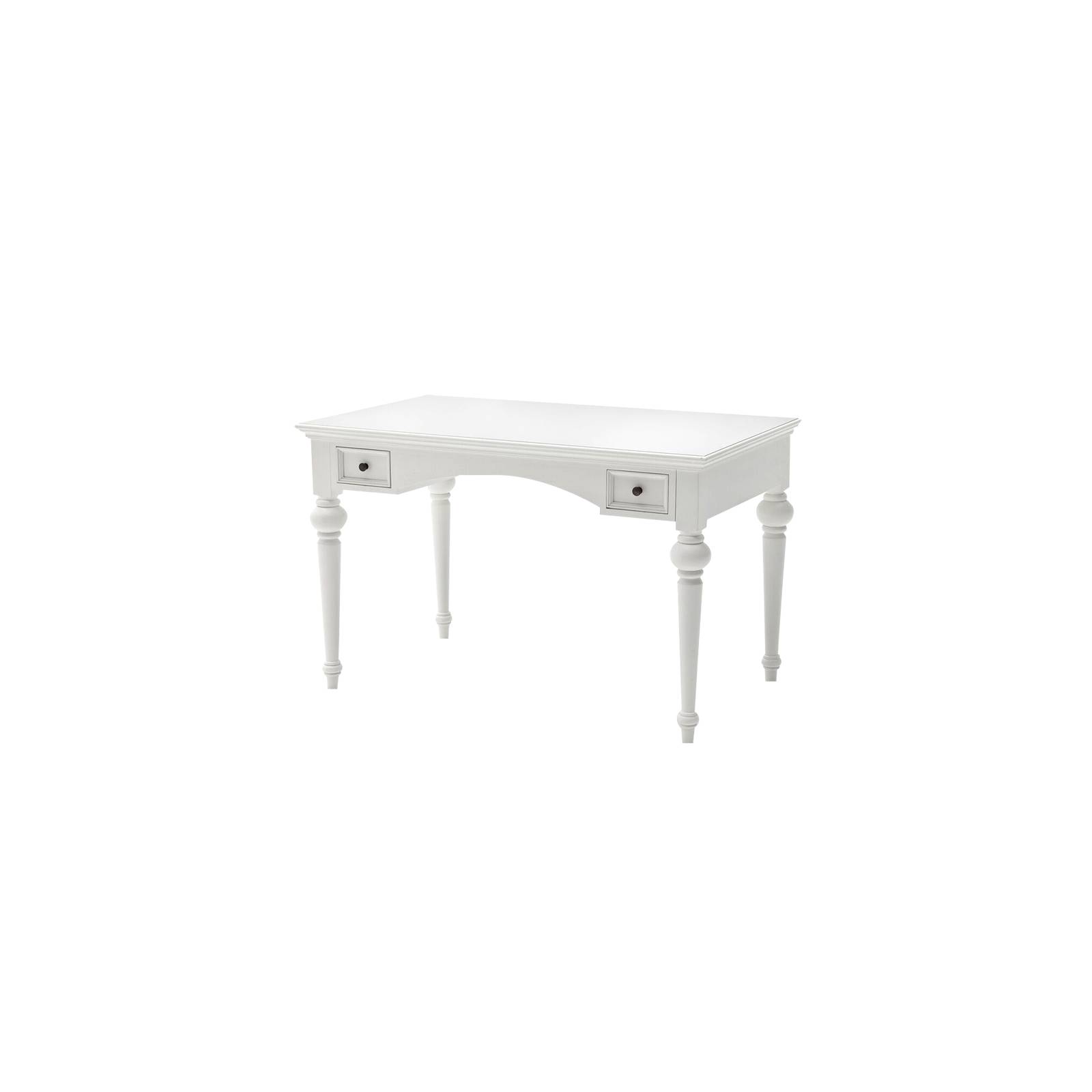 Bureau blanc en bois massif Florence Acajou