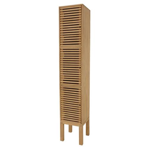 Colonne Étagère Salle de Bain Bois Massif Miami - Contemporain