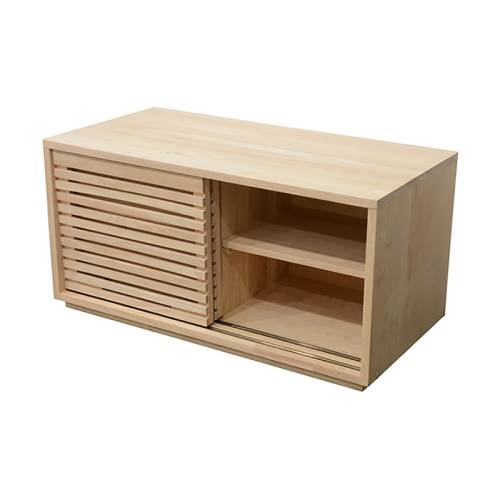 Meuble TV Bas 90 CM Bois Massif Miami - Contemporain