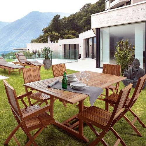 Ensemble de mobilier de jardin avec le bar en teck Greenwood