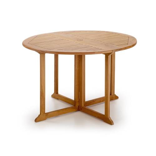 Table de jardin ronde pliante | Teck Greenwood - Exotique