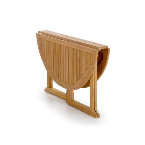 Table de jardin ronde pliante | Teck Greenwood - Exotique