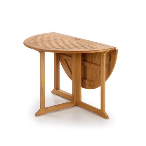 Table de jardin ronde pliante | Teck Greenwood - Exotique