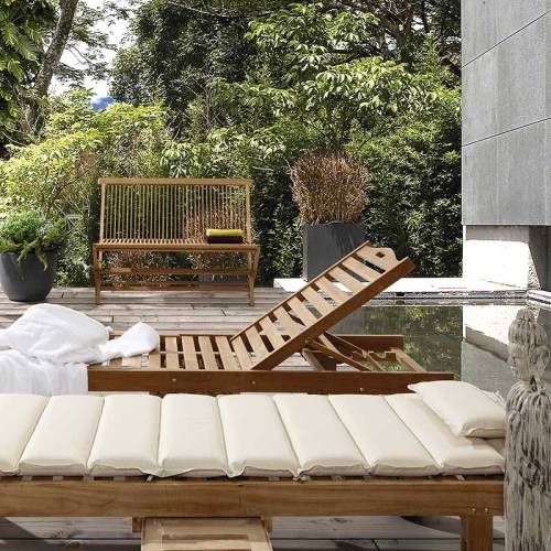 Mobilier de jardin : bain de soleil en teck Greenwood