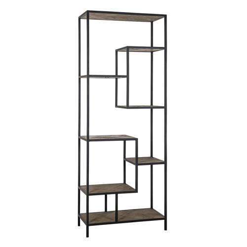 Etagère Bois Métal - Chêne Chevron - Industriel