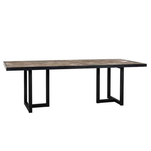 Table de salle rectangulaire en bois massif Chevron 